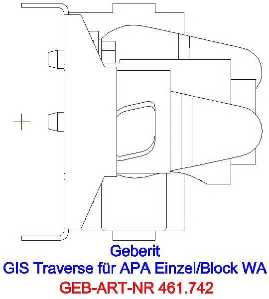 GE GIS Traverse für AP-Armatur, mit einem W-Anschl._461.742.00.1_L