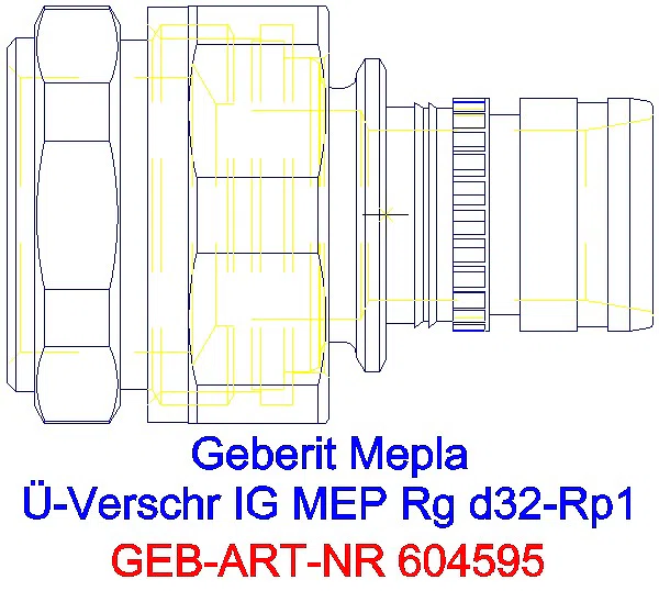 GE Mepla Übergangsverschraubung mit IG Rg d32-Rp1_604.595.00.5_G
