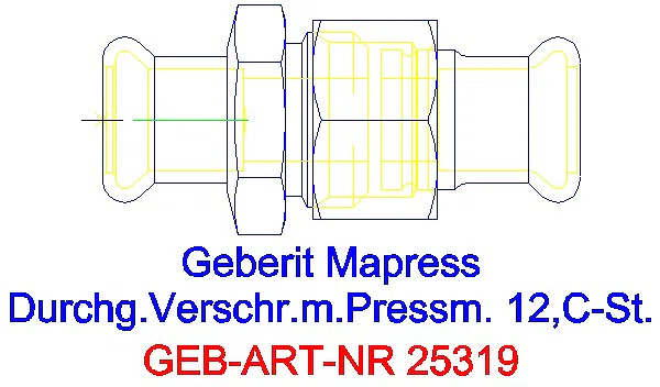GE Mapress C-Stahl Verschraubung d12 verzinkt_25319_G