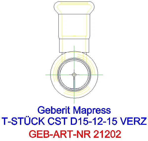 GE Mapress C-Stahl T-Stück reduziert d15-12-15 verzinkt_21202_L