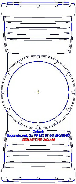 GE Silent-Pro Bogenabzweig 2-fach 87,5Gr d90/90/90_393.466.14.1_G