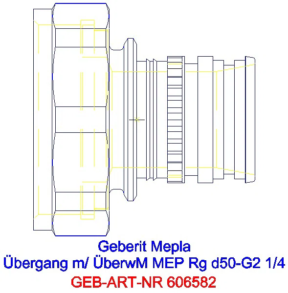 GE Mepla Übergang mit Überwurfmutter Rg d50-G2 1/4_606.582.00.5_A