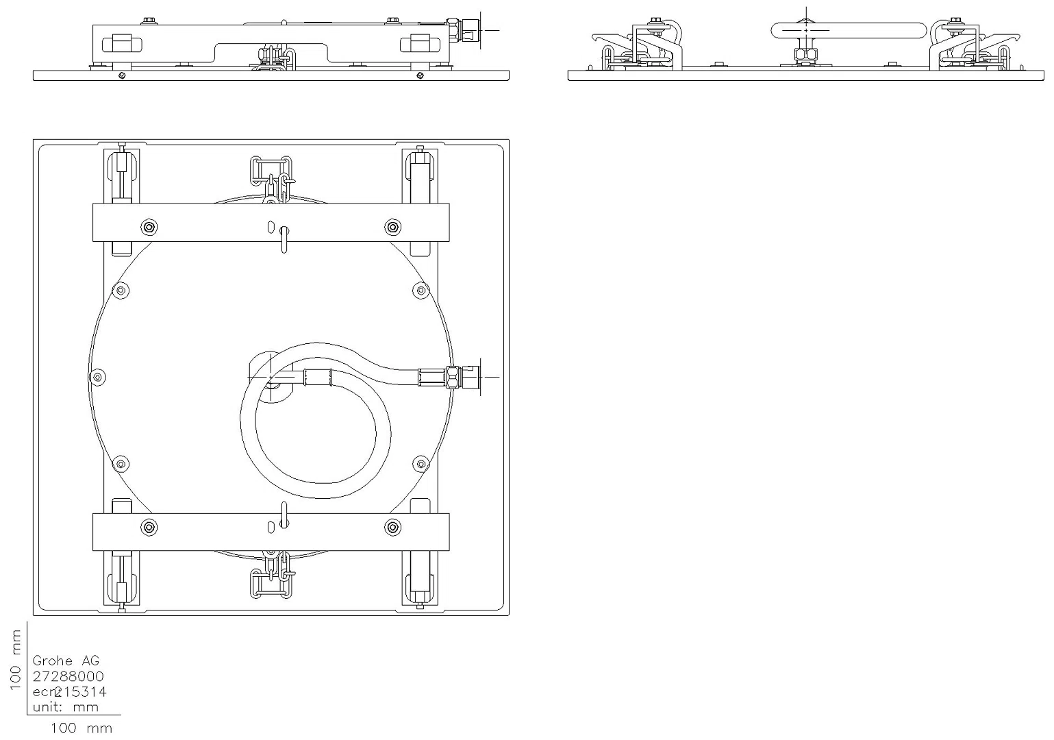 GROHE UP-Duschsystem Grohtherm 103995 eckig 2 ASV für Duschrahmen Mono chrom