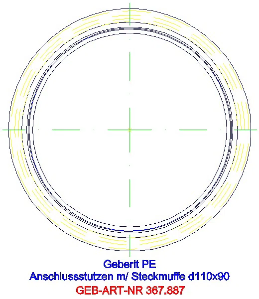GE PE Anschlussstutzen mit Steckmuffe d110/90_367.887.16.1_G