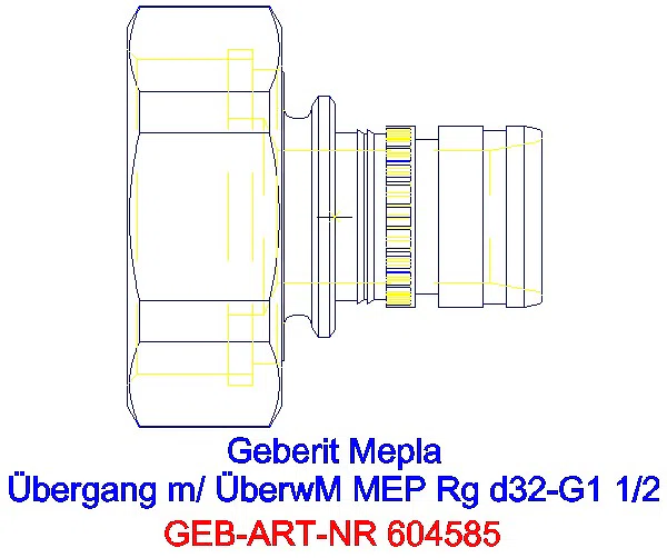 GE Mepla Übergang mit Überwurfmutter Rg d32-G1 1/2_604.585.00.5_A