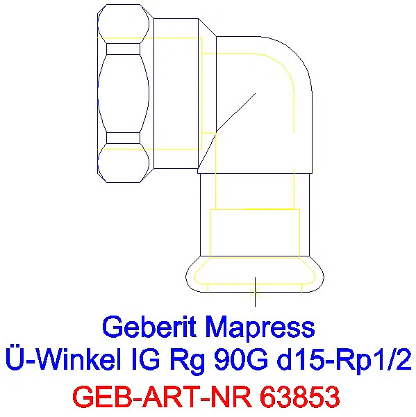 GE Mapress Kupfer Übergangswinkel 90Gr mit IG Rg d15-Rp1/2_63853_A