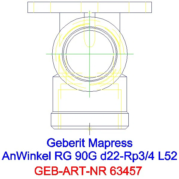 GE Mapress Kupfer Anschlusswinkel 90Gr Rg d22-Rp3/4 L:5,2cm_63457_G
