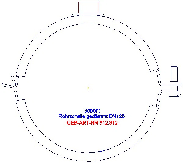 GE Silent-db20 Rohrschelle gedämmt mit Gewindemuffe M10 / G1/2 d125_312.812.26.1_A