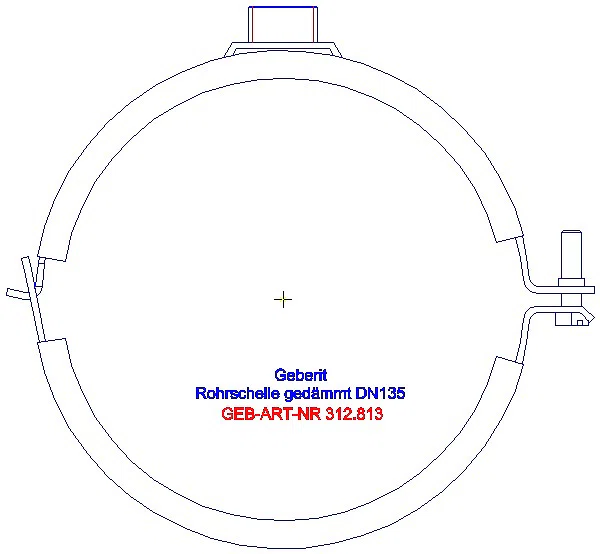 GE Silent-db20 Rohrschelle gedämmt mit Gewindemuffe M10 / G1/2 d135_312.813.26.1_A