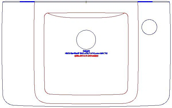 Renova Plan HWB, verk. Ausladung 40x25cm, Hl. rechts, o. Ül., KeraTect_272142600_G