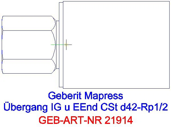 GE Mapress C-Stahl Übergang mit IG und Einschubende d42-Rp1/2 verzinkt_21914_A