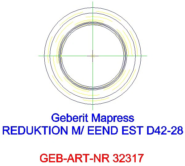 GE Mapress Edelstahl Reduktion mit Einschubende d42-28_32317_A