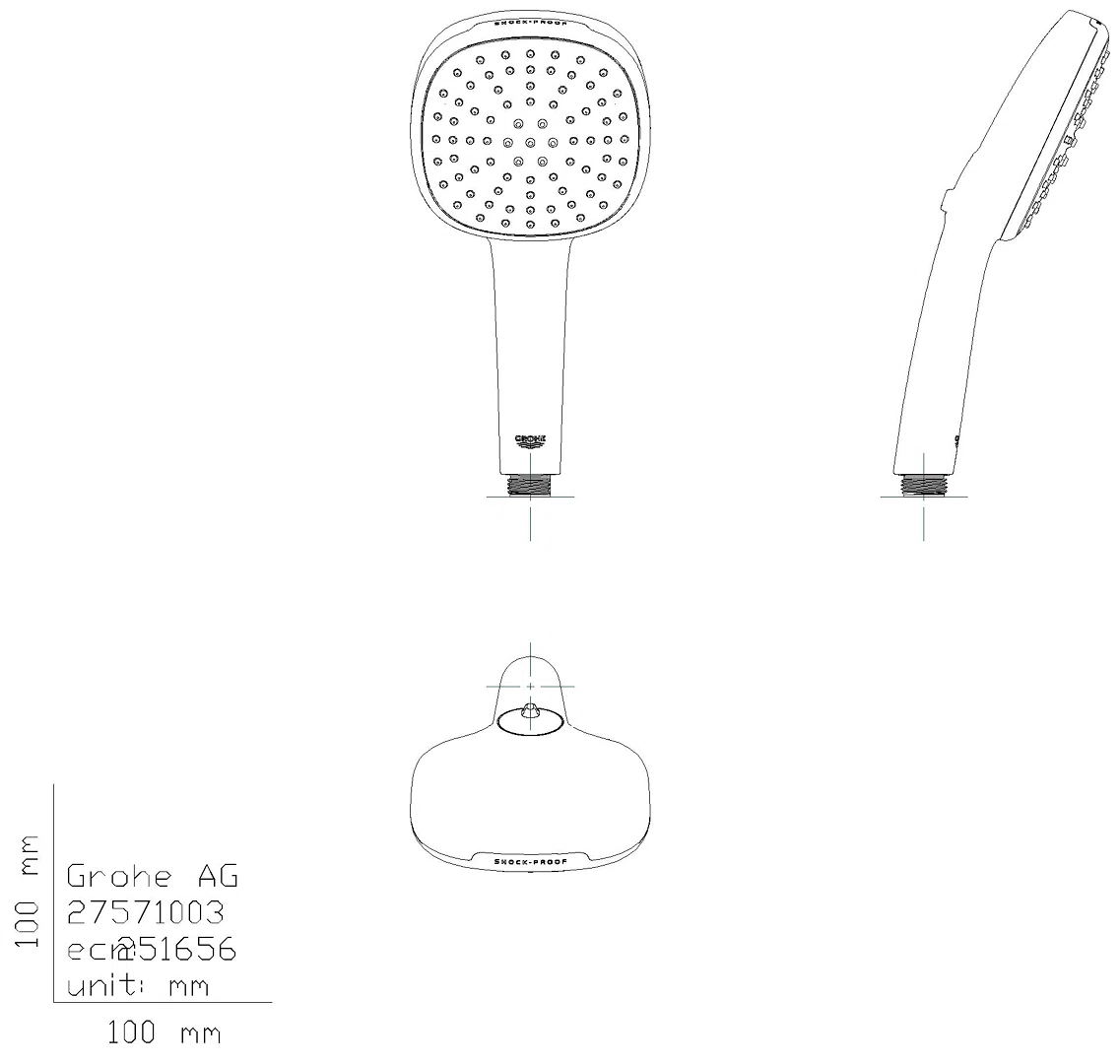 GROHE Handbrause Tempesta Cube 110 27571_3 2 Strahlarten 5,6 l/min chrom