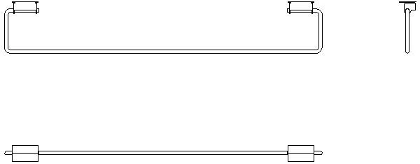 Handtuchstangenset, SATURN, Edelstahl, 728x119 mm, TB80