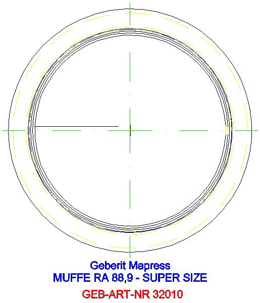 GE Mapress Edelstahl Muffe d88,9_32010_L