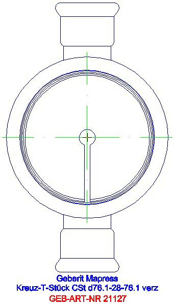 GE Mapress C-Stahl Kreuzstück reduziert d76,1-28-76,1_21127_L