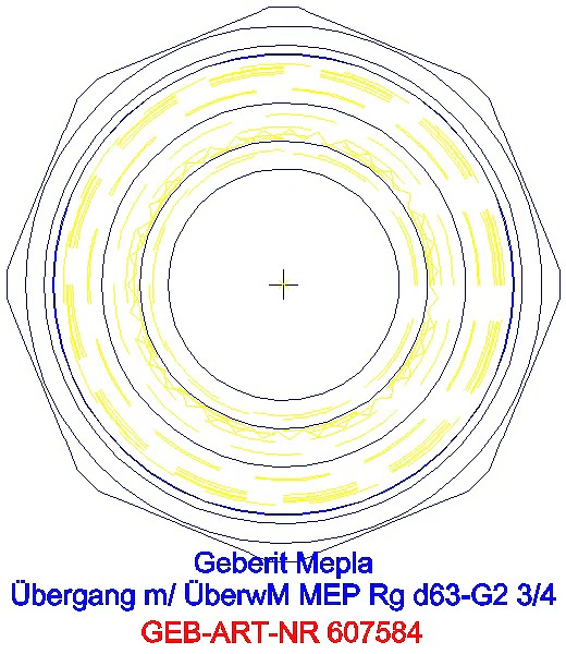 GE Mepla Übergang mit Überwurfmutter Rg d63-G2 3/4_607.584.00.5_L