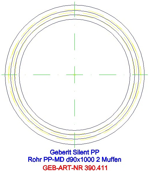 GE Silent-PP Rohr mit zwei Muffen d90x3,1 L:100cm_390.411.14.1_G