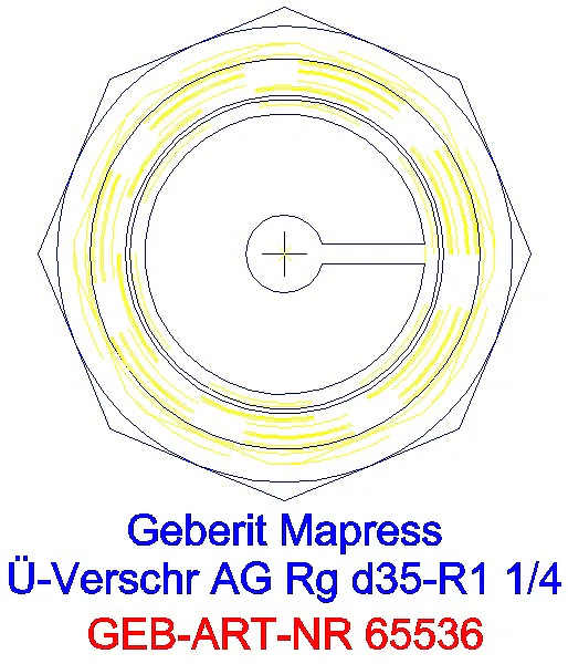 GE Mapress Kupfer Übergangsverschraubung mit AG Rg d35-R1 1/4_65536_L