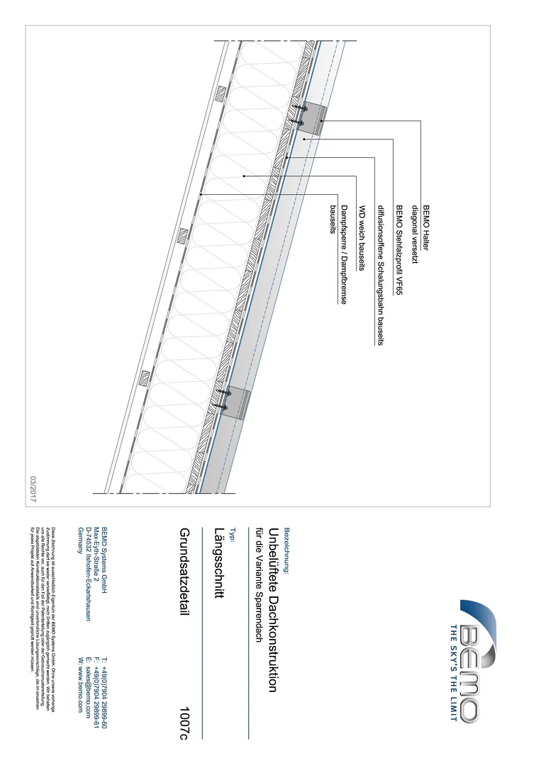 1007c - Unbelüftete Dachkonstruktion - Sparrendach