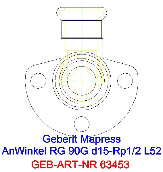 GE Mapress Kupfer Anschlusswinkel 90Gr Rg d15-Rp1/2 L:5,2cm_63453_A