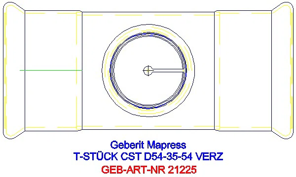 GE Mapress C-Stahl T-Stück reduziert d54-35-54 verzinkt_21225_G