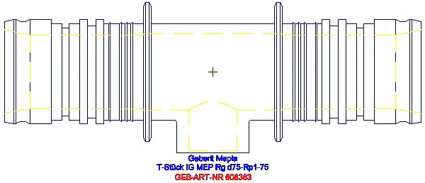 GE Mepla T-Stück mit IG Rg d75-Rp1-75_608.363.00.5_A