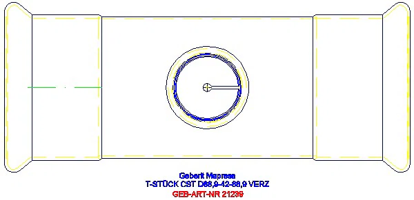 GE Mapress C-Stahl T-Stück reduziert d88,9-42-88,9 verzinkt_21239_G
