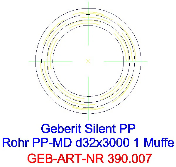 GE Silent-PP Rohr mit Muffe d32x2 L:300cm_390.007.14.1_G