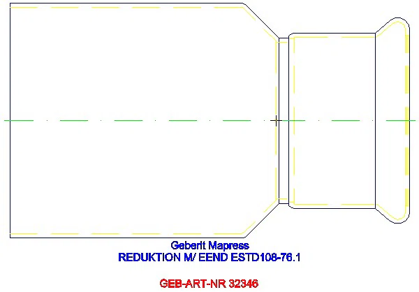 GE Mapress Edelstahl Reduktion mit Einschubende d108-76,1_32346_L