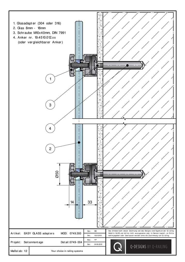 EASY GLASS adapters 0749-004
