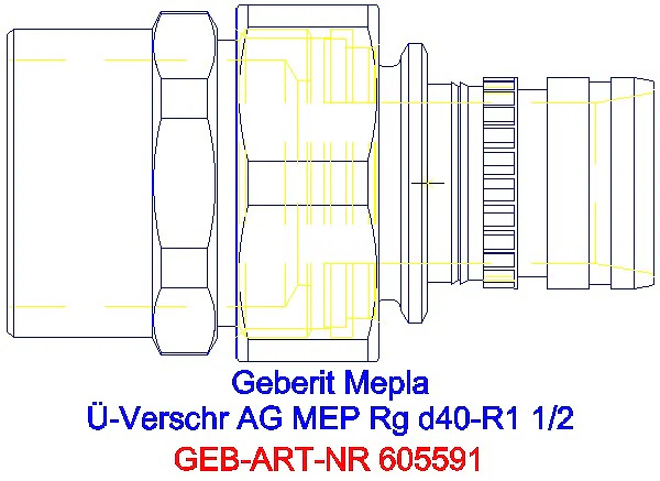 GE Mepla Übergangsverschraubung mit AG Rg d40-R1 1/2_605.591.00.5_G