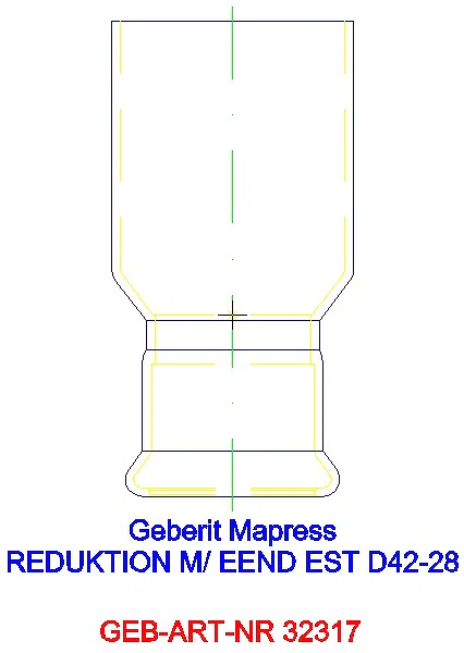 GE Mapress Edelstahl Reduktion mit Einschubende d42-28_32317_G