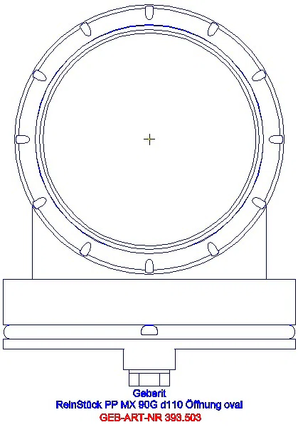 GE Silent-Pro Reinigungsstück 90Gr mit ovaler Serviceöffnung d110mm_393.503.14.1_G