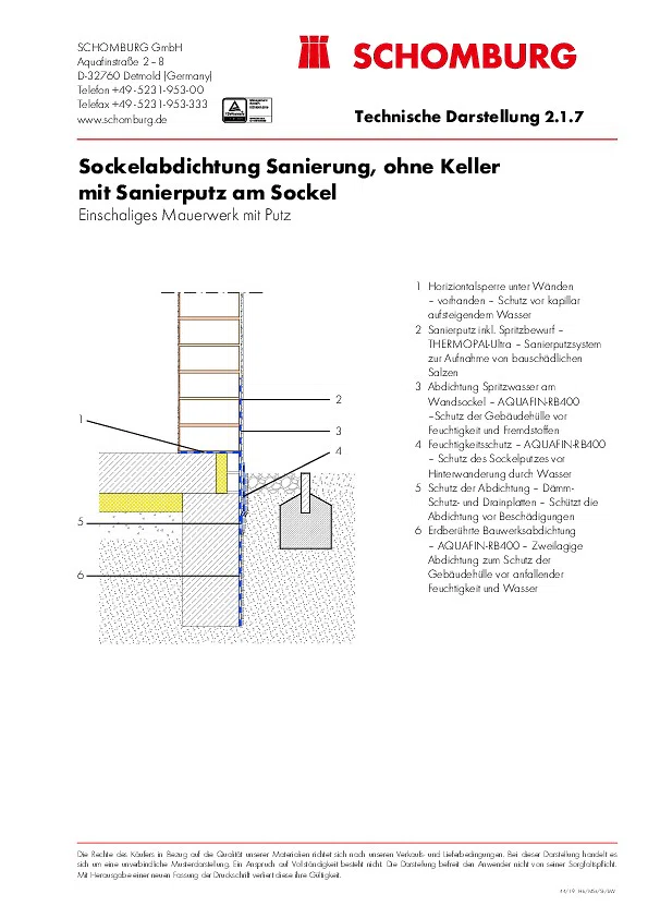 2-1-7_Sockelabdichtung Sanierung ohne Keller mit Sanierputz am Sockel