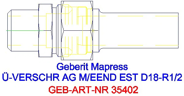 GE Mapress Edelstahl Übergangsverschr. mit AG und Einschubende d18-R1/2_35402_G