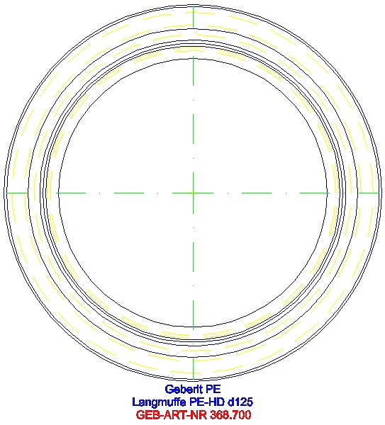 GE PE Langmuffe mit Doppelbund d125_368.700.16.1_L