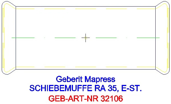 GE Mapress Edelstahl Schiebemuffe d35_32106_A