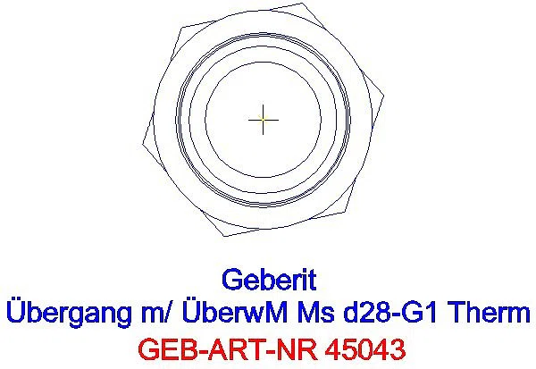 GE Mapress Therm Übergang mit Überwurfmutter d28-G1_45043_L