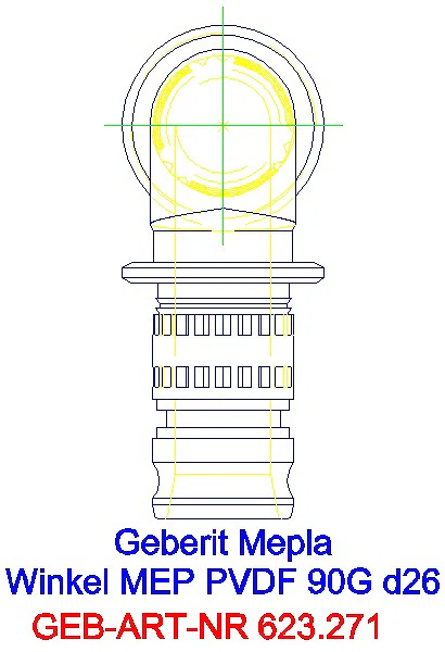 GE Mepla Winkel PVDF 90Gr d26_623.271.00.5_G