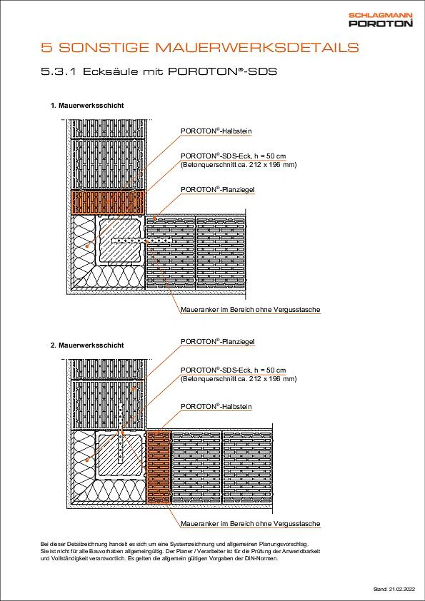 Stahlbeton-Eckstütze SDS®-Eck in Außenwand