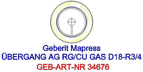 GE Mapress Kupfer Übergang mit AG (Gas) Rg d18-R3/4_34676_L