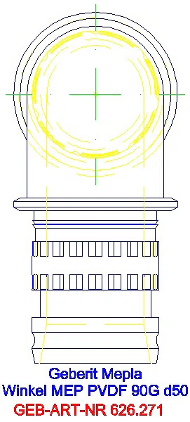 GE Mepla Winkel PVDF 90Gr d50_626.271.00.5_G