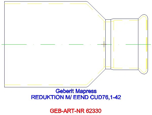 GE Mapress Kupfer Reduktion mit Einschubende d76,1-42_62330_L