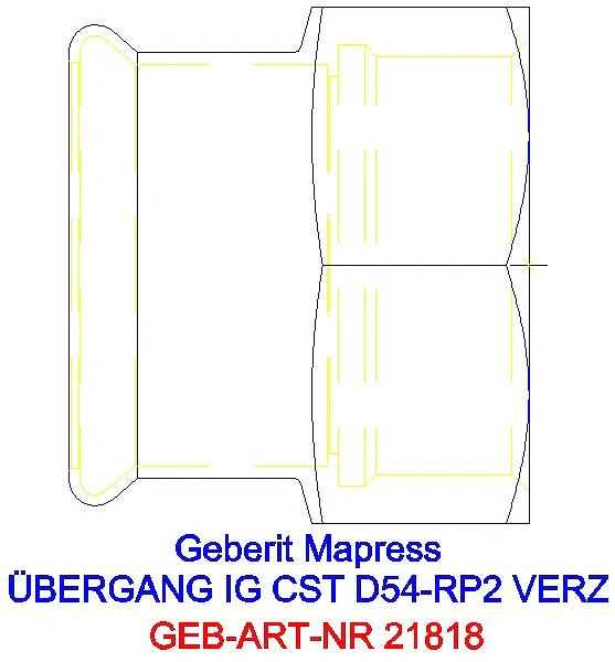 GE Mapress C-Stahl Übergang mit IG d54-Rp2 verzinkt_21818_A