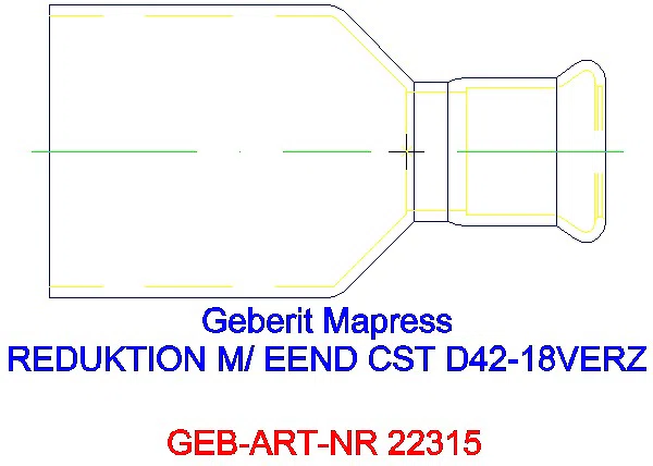 GE Mapress C-Stahl Reduktion mit Einschubende d42-18 verzinkt_22315_L