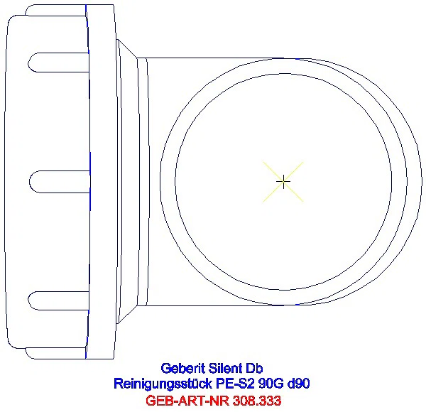 GE Silent-db20 Reinigungsstück 90Gr mit runder Serviceöffnung d90_308.333.14.1_G