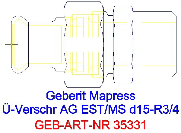 GE Mapress Edelstahl Übergangsverschr. mit AG d15-R3/4_35331_A