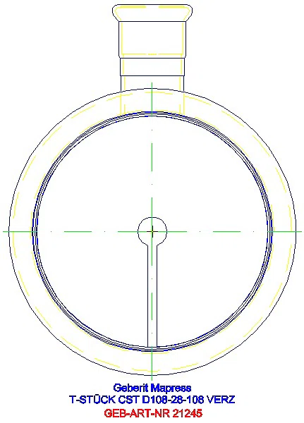 GE Mapress C-Stahl T-Stück reduziert d108-28-108 verzinkt_21245_L