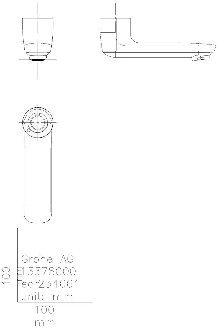 GROHE Gussauslauf 13378 Länge 115 mm chrom